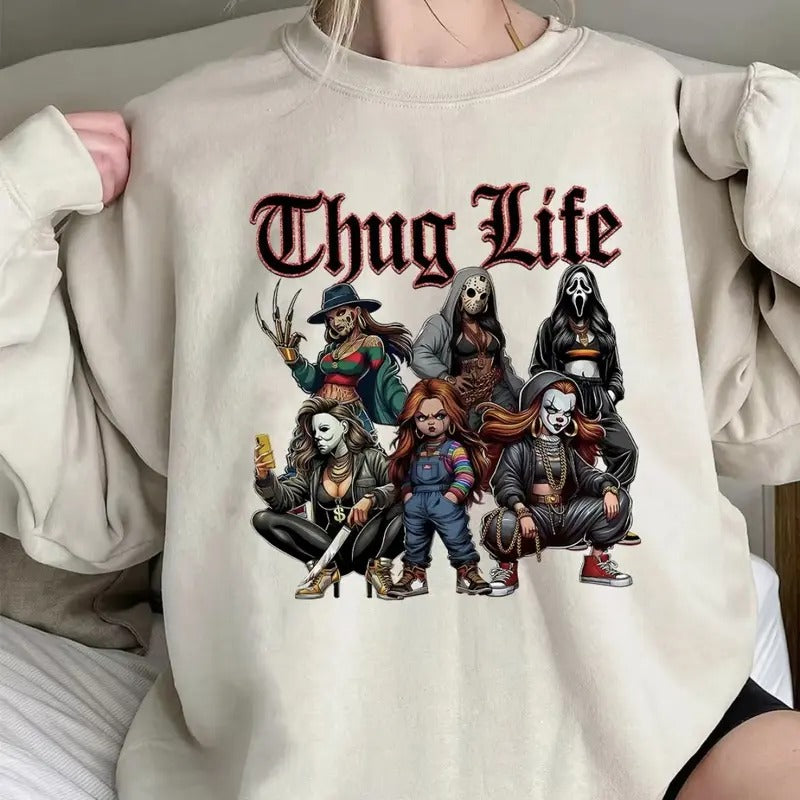 Halloween T-Shirt, Halloween Sweatshirt, Halloween Hoodie, Halloween Gift Sweaters Casual Womenswear Lady | GrindPrints.com