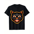 Halloween Vintage Black Cat Design Best Gift Idea Tee T-Shirt Casual Summer Tee Soft Breathable Mens Print T-shirt Cotton...