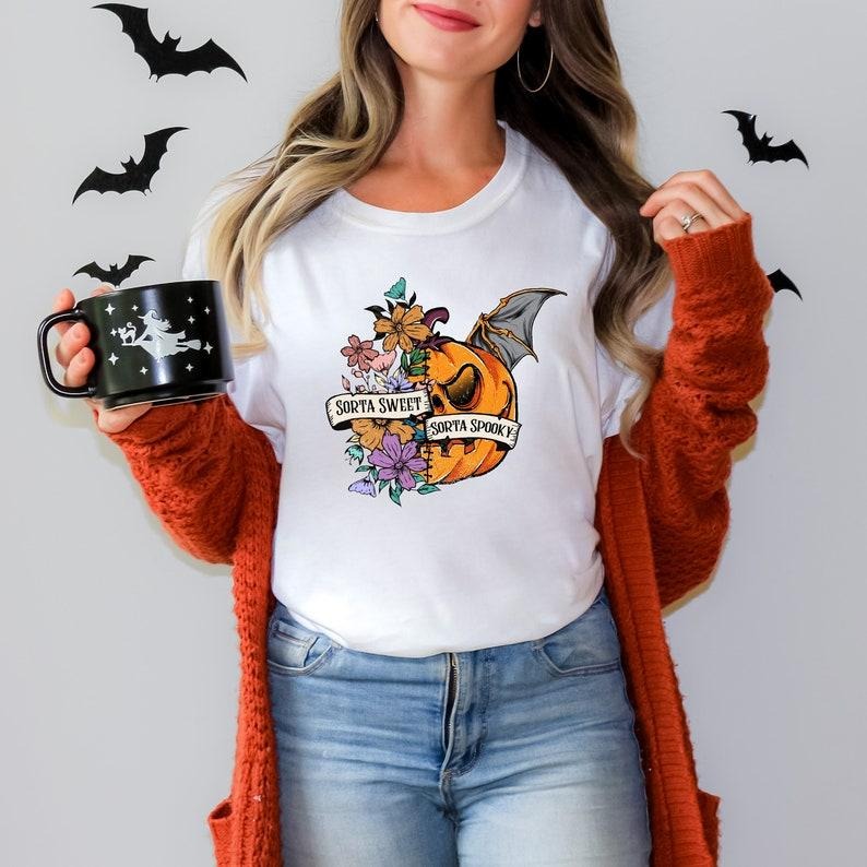 Halloween Wildflower Shirt, Halloween Pumpkin Shirt, Halloween Women's Shirt  T-shirt, sweater and Hoodie Sweatshirt