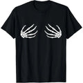 Halloween Women's Boob Skeleton Hand T-Shirt made in usa Hoodie, Sweatshirt | GrindPrints.com
