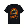 Halloween letter pattern trend Frontline Personalized flat print Men's T-shirt comfortable summer cool leisure sports...