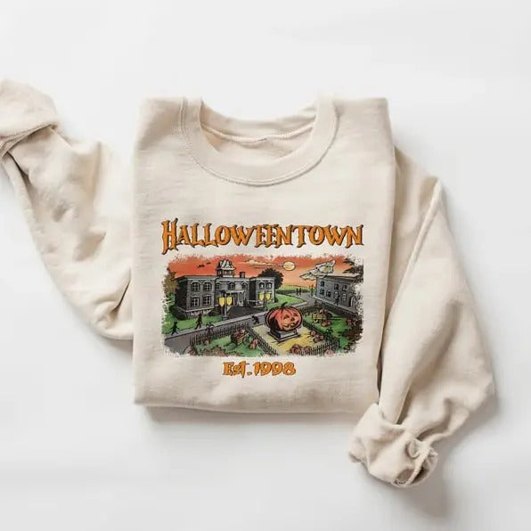 Halloweentown Est 1998 Sweatshirt, Halloweentown University, Retro Halloweentown Sweatshirt, Fall Sweatshirt, Vintage...