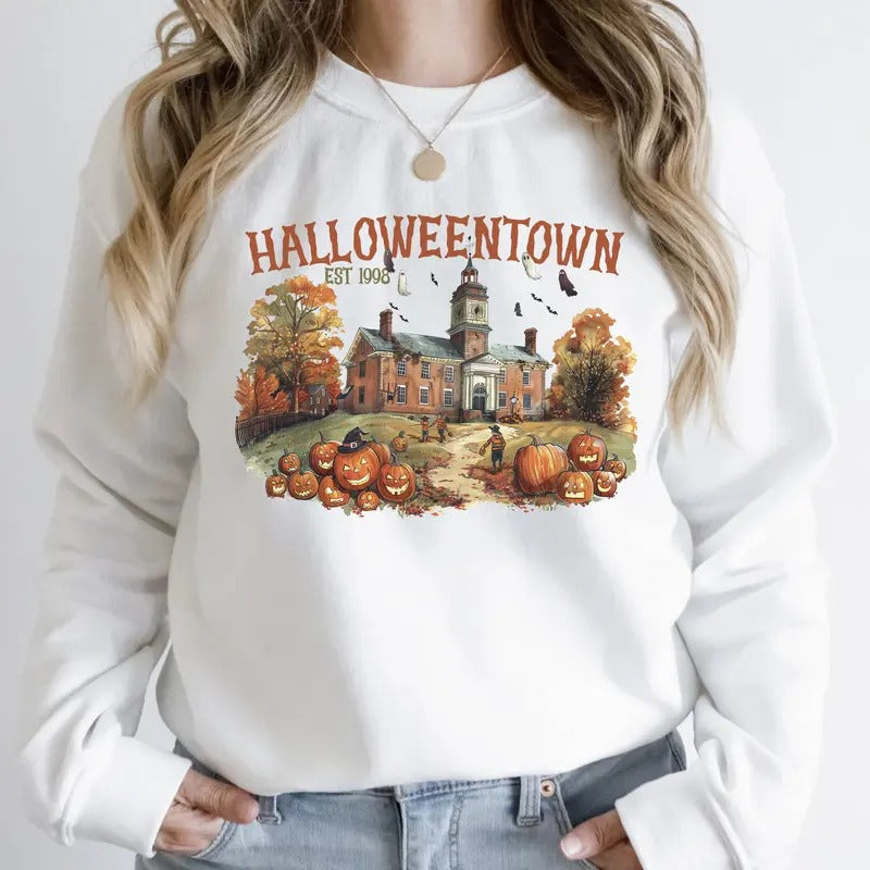 Halloweentown Est 1998 Sweatshirt, Halloweentown University, Retro Halloweentown Sweatshirt, Vintage Halloween Sweatshirt...