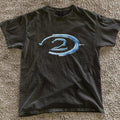 Halo 2 retro black tee blue logo Vintage Gaming Shirt Y2k ad campaign promo- vintage y2k tshirt Menswear Top Hoodie,...