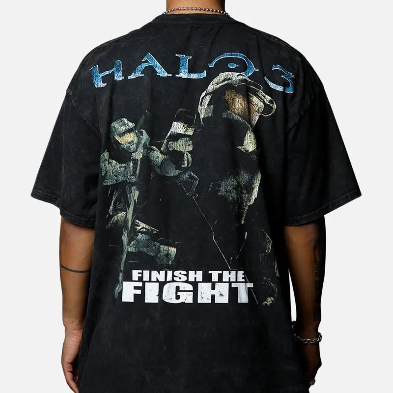 Halo Halo 3 Chief Big Head Vintage T-Shirt Trending Movie Shirt Menswear Womenswear Streetwear Movie Fans Graphic Casual...
