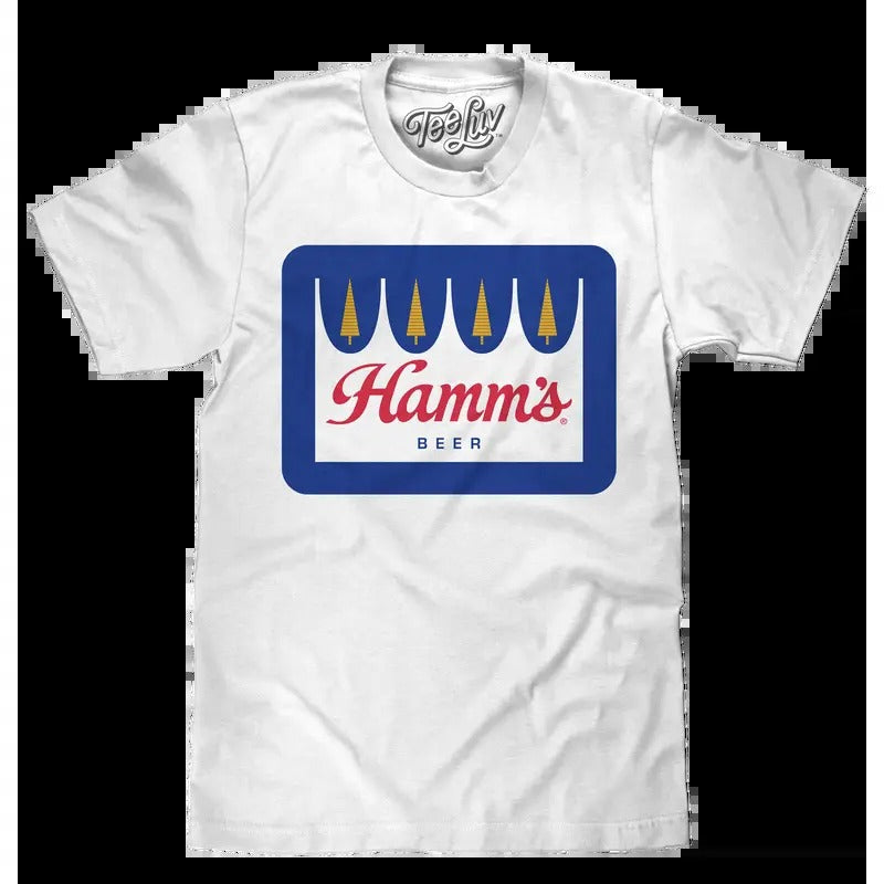 Hamm's Crown Color Logo T-Shirt - White Hoodie, Sweatshirt | GrindPrints.com