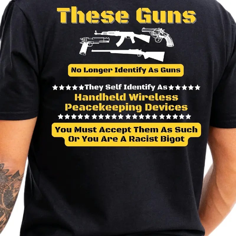 Handheld Wireless Peacekeeping Device T-Shirt Menswear gun control Hoodie, Sweatshirt | GrindPrints.com
