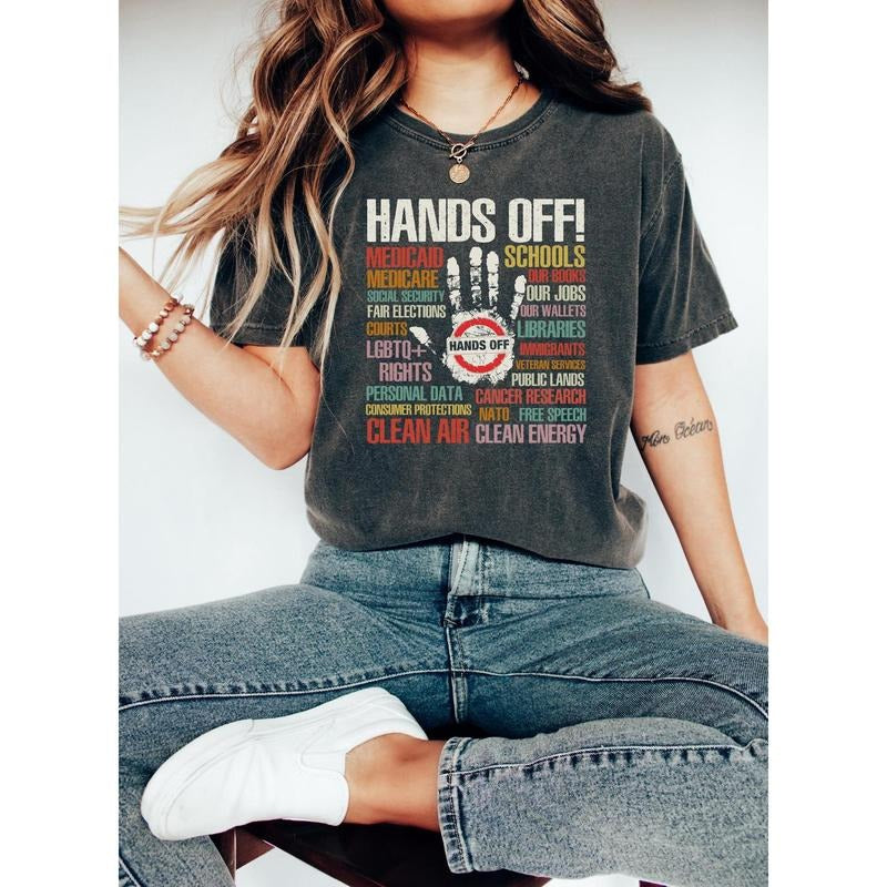 Hands Off T Shirt, Hands Off Rally sweatshirt, Hands Off Protest hoodie, Political Activism Shirt, Resist Shirt, Hands...