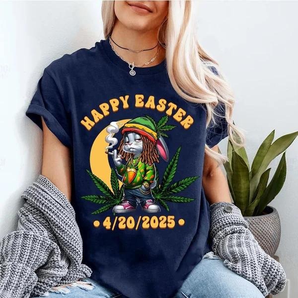 Happy 420 Easter Day Bunny Smooking Weed, Gifts For Men And Women T-Shirts, Hoodie, Sweatshirt | GrindPrints.com