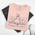 Happy Easter, Minimal, Easter, Bunny, Jesus, Rabbit, Holiday Tshirt, Women's Comfort Colors Tee Hoodie, Sweatshirt