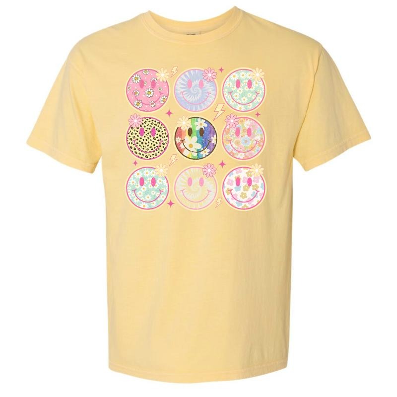 Happy Face Collage Comfort Colors T-Shirt 'NLB' Hoodie, Sweatshirt | GrindPrints.com