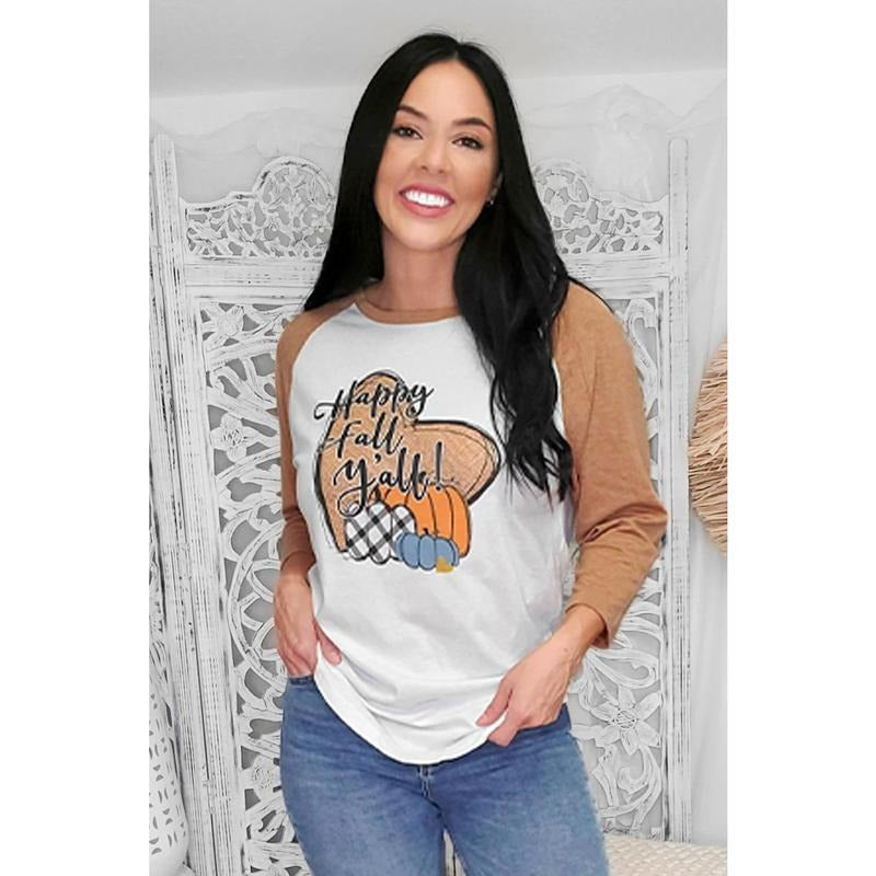 Happy Fall Y'all Raglan T-Shirts, Hoodie, Sweatshirt | GrindPrints.com