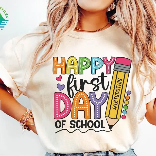 Happy First Day of School T-shirt, 1st day of school shirt, Back To School shirt, First Day Of School shirt, Hello School...