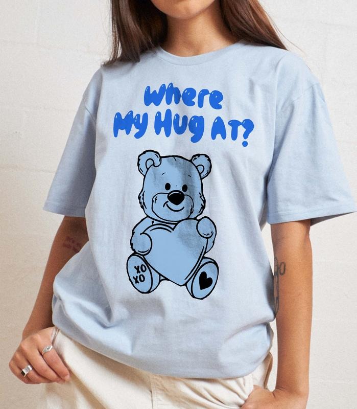 Happy Gilmore T-Shirt, Where My Hug at Cute Teddy Bear TShirt For Men and Women Merch Gifts Classic Cotton Happy Gilmore2...