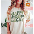 Happy Go Lucky, Retro St. Patrick's Day Shirt, Cute Lucky Shirt, St Patrick's Day Tee, St Patty's Day, Luck Irish Pub...