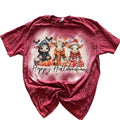 Happy Hallothankmas Bleached Shirt Hoodie, Sweatshirt | GrindPrints.com