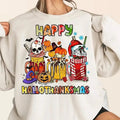 Happy Hallothanksmas Shirt, Christmas Holiday Season Tee Tops Crewneck Cotton Hoodie, Sweatshirt | GrindPrints.com
