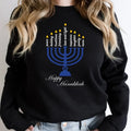 Happy Hanukkah Sweatshirt, Hanukkah Hoodie, Jewish Gift For Celebration, Holiday Gift Sweater, Religious Sweatshirt For...