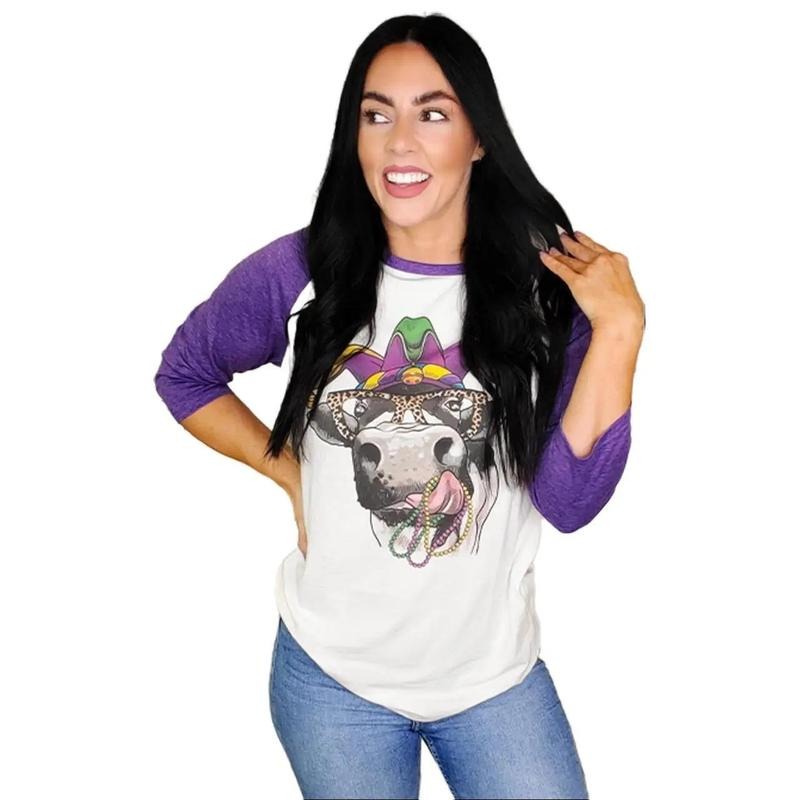 Happy Mardi Gras Heifers Raglan T-Shirts, Hoodie, Sweatshirt | GrindPrints.com