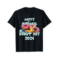 Happy National Donut Day 2024 - Men's Cotton T-Shirt with Unique Donut Design, Breathable & Stretchy, Perfect for All...
