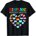 Happy National Hispanic Heritage Month All Countries Heart T-Shirt made in usa Hoodie, Sweatshirt | GrindPrints.com