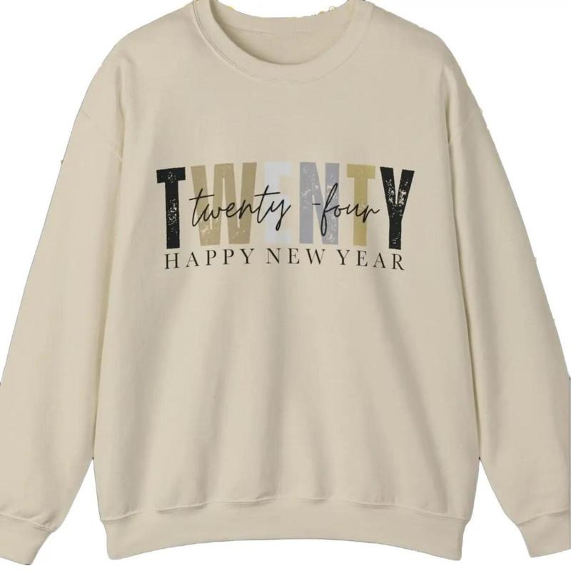 Happy New Year 2024 Sweatshirt - Style with our Unisex Crewneck for New Year's Eve Party! T-Shirts, Hoodie | GrindPrints.com