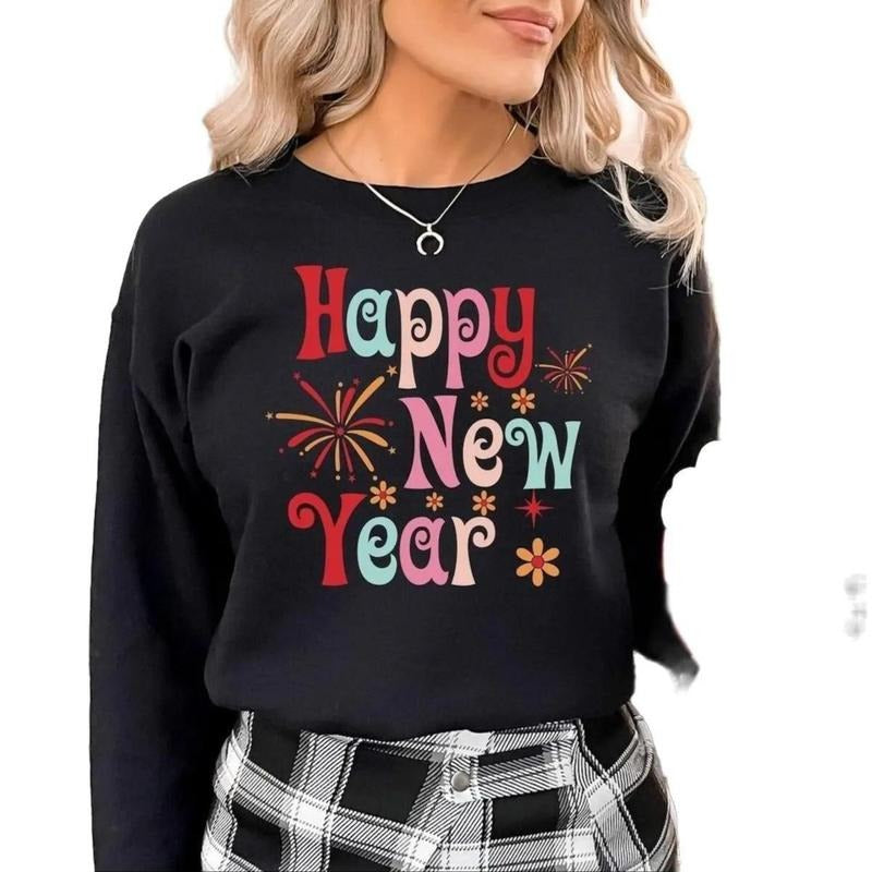 Happy New Year Sweatshirt, Cheers To The New Year Sweatshirt For Women T-Shirts, Hoodie | GrindPrints.com