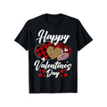 Happy Valentine'S Day Hearts with Leopard Plaid Valentine T-ShirtComfort Fit Man'S Tee Ultra Soft Breathable Casual Tee,...