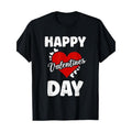 Happy Valentine's Day Couples Matching T-Shirts - 100% Cotton, Casual Crew Neck with Geometric Print, Short Sleeve