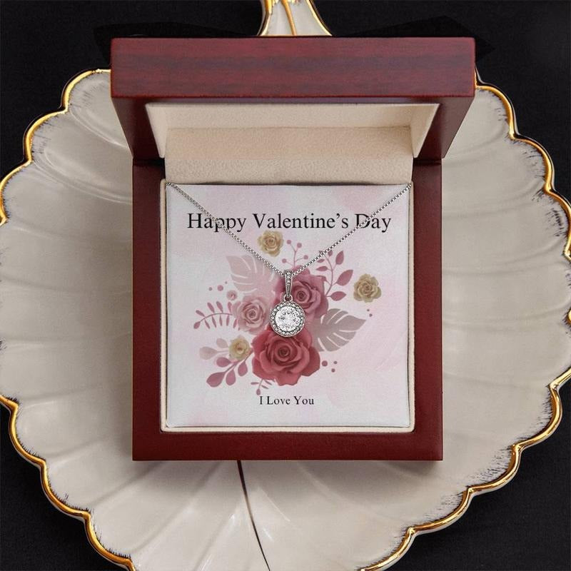 Happy Valentine's Day Necklace, Valentine Gift For Her, Wife, Girlfriend, Romantic Gift From Husband, Boyfriend, Love...