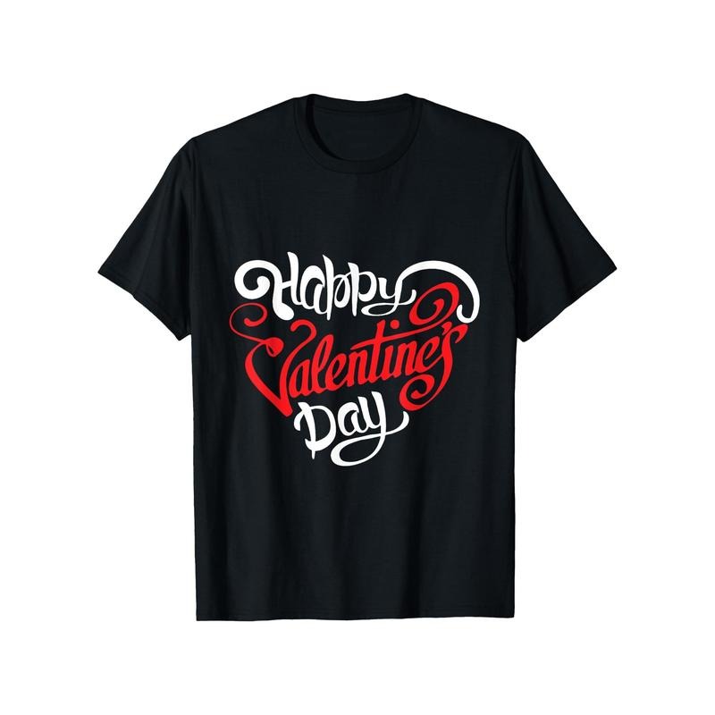 Happy Valentine's Day Print T-shirt for Men, Casual Short Sleeve Top, Men's Tee for Summer Daily Wear, Geometric Pattern,...
