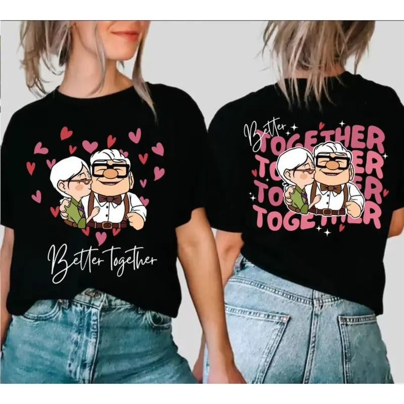 Happy Valentine's Day, Cartoon Valentine, His and Hers, Wife and Husband, Up Movie, Couple Matching Shirt, Family...