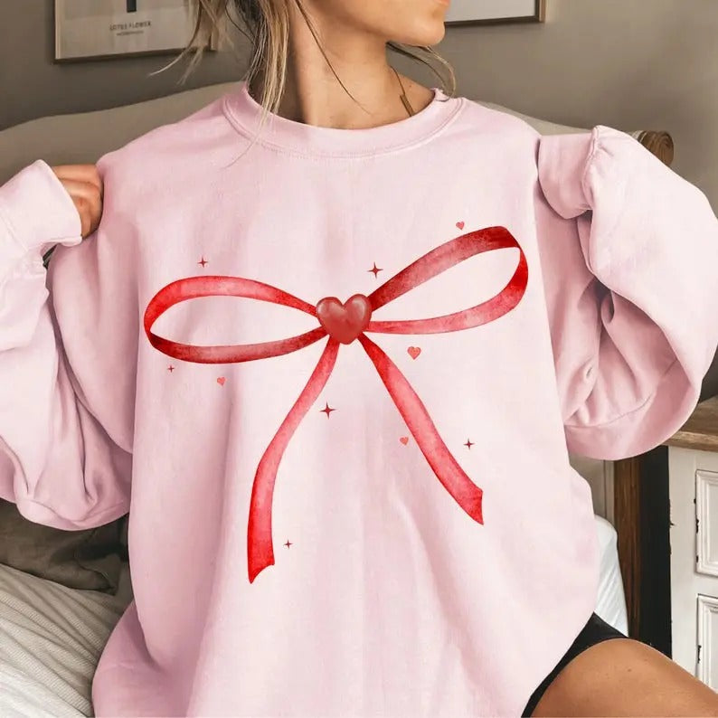 Happy Valentine's tshirt,sweatshirt,hoodie, Coquette tshirt, Coquette Aesthetic Bow sweatshirt, Valentine Girly png,...