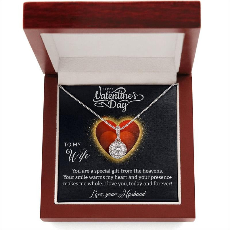 Happy Valentines Day Necklace, To My Wife Necklace, You Are A Special Gift From Heaven, Valentine Jewelry For Wife From...