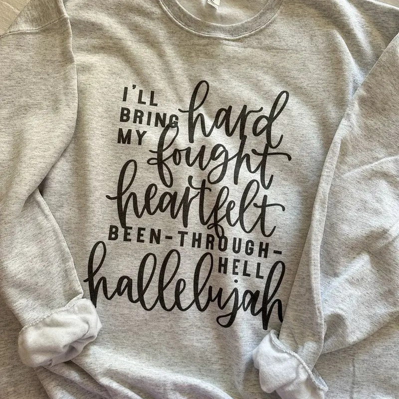 Hard Fought Hallelujah Crew T-Shirts, Hoodie, Sweatshirt | GrindPrints.com