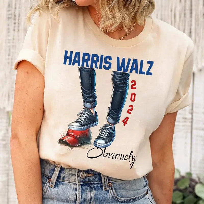 Harriiis Wallllz Obviously Shirt 2024, Support Wallllz Harriiiis Shirt, Election 2024 Shirt, Sarcastic Graphic Tee,...