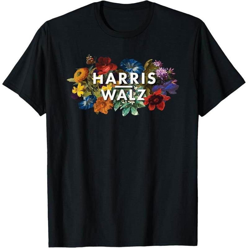 Harris Walz 2024 Floral Feminine Women Harris Waltz 2024 T-Shirt made in usa Hoodie, Sweatshirt | GrindPrints.com