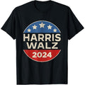 Harris Walz 2024 Kamala Harris Tim Waltz Vintage Button T-Shirt made in usa Hoodie, Sweatshirt | GrindPrints.com
