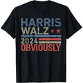 Harris Walz 2024 Obviously Kamala Harris Tim Walz Presidential Campaign T Shirt made in usa Hoodie, Sweatshirt