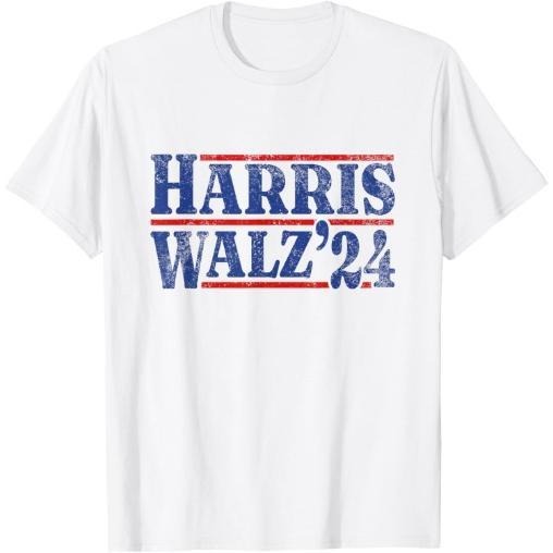 Harris Walz 2024 Retro T-Shirt made in usa Hoodie, Sweatshirt | GrindPrints.com