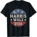 Harris Walz 2024 Vintage Button Kamala Harris Tim Walz T-Shirt made in usa Hoodie, Sweatshirt | GrindPrints.com