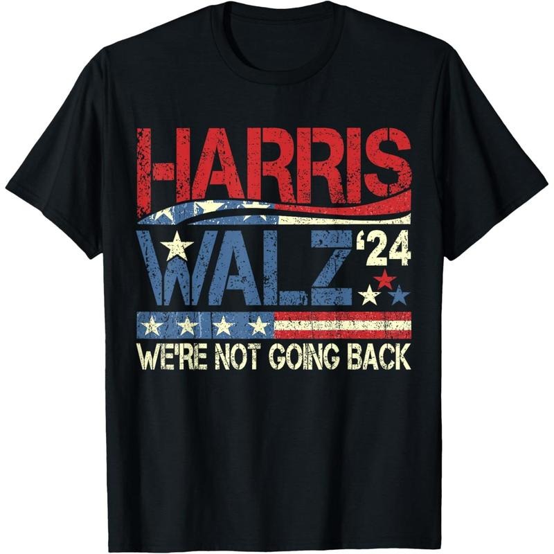 Harris Walz We're Not Going Back T-Shirt black - M Hoodie, Sweatshirt | GrindPrints.com