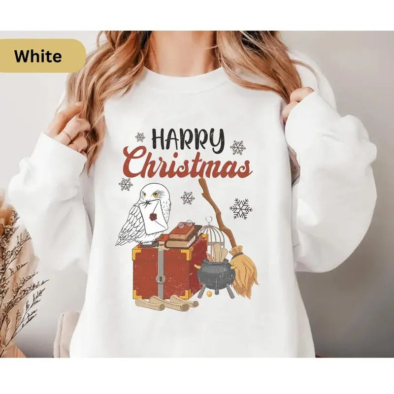 Harry Christmas Sweatshirt, Magical HP Fan Tee, Perfect Holiday Gift, Cozy Winter shirt Hoodie | GrindPrints.com