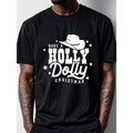 Have A HOLLY DOLLY Christmas Men's Cotton Crew Neck T-shirt, Black Graphic Tee, Soft 100% Cotton, Funny, Casual Summer...