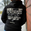 Having  A Rough Day? Mental Health Unisex Hoodie T-Shirts, Sweatshirt | GrindPrints.com