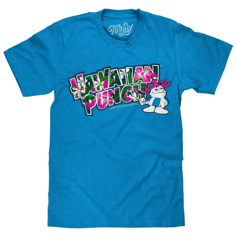 Hawaiian Punch Floral Print T-Shirt - Blue Hoodie, Sweatshirt | GrindPrints.com