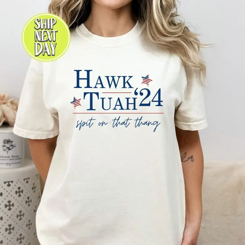 Hawk Tuah 24 Funny T-shirt,Hawk Tuah 2024 Sweatshirt Hoodie | GrindPrints.com