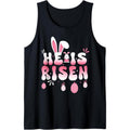 He Is Risen Bunny And Eggs Festive Design He Is Risen Easter Tank Top - Durable Men'S Cotton Tank Top - Built to Last...
