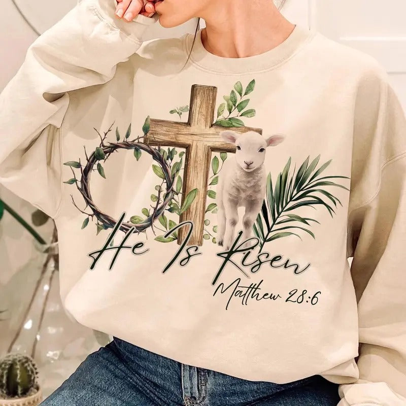 He Is Risen DTF Transfer - THIS IS NOT A SHIRT Hoodie, Sweatshirt | GrindPrints.com