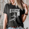 He Is Rizzin' Basketball Jesus Meme T-Shirt He Is Rizzin Easter Jesus Shirt Playing Basketball T-Shirt Humorous Easter...